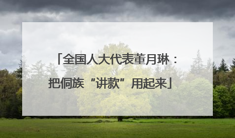 全国人大代表董月琳：把侗族“讲款”用起来