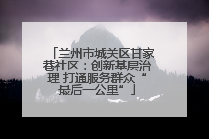 兰州市城关区甘家巷社区：创新基层治理 打通服务群众“最后一公里”