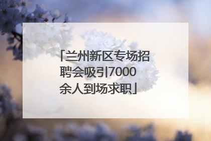 兰州新区专场招聘会吸引7000余人到场求职