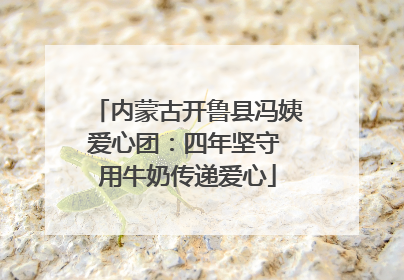 内蒙古开鲁县冯姨爱心团：四年坚守 用牛奶传递爱心