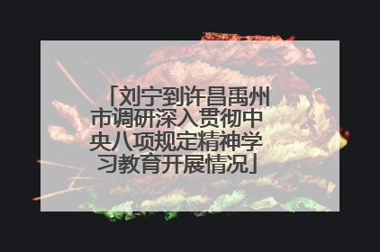 刘宁到许昌禹州市调研深入贯彻中央八项规定精神学习教育开展情况
