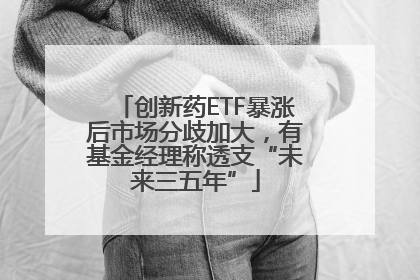 创新药ETF暴涨后市场分歧加大，有基金经理称透支“未来三五年”