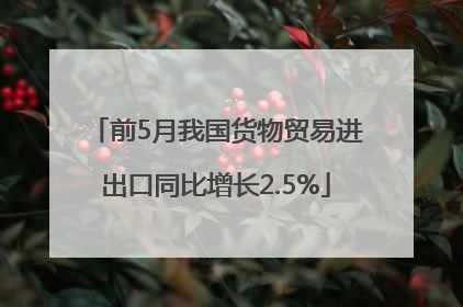 前5月我国货物贸易进出口同比增长2.5%