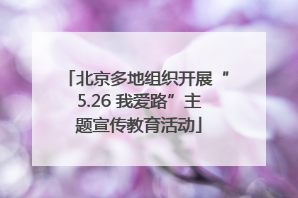 北京多地组织开展“5.26 我爱路”主题宣传教育活动