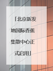 北京新发地国际香蕉集散中心正式启用
