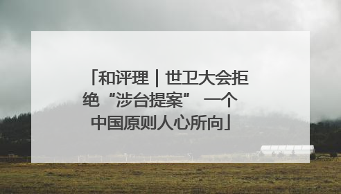 和评理｜世卫大会拒绝“涉台提案” 一个中国原则人心所向