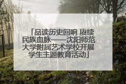品读历史回响 赓续民族血脉——沈阳师范大学附属艺术学校开展学生主题教育活动