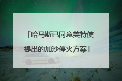 哈马斯已同意美特使提出的加沙停火方案