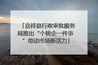 嘉祥县行政审批服务局推出“个转企一件事”带动市场新活力