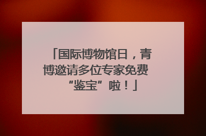 国际博物馆日，青博邀请多位专家免费“鉴宝”啦！