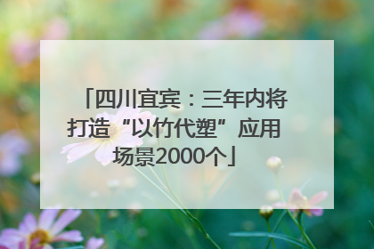 四川宜宾：三年内将打造“以竹代塑”应用场景2000个