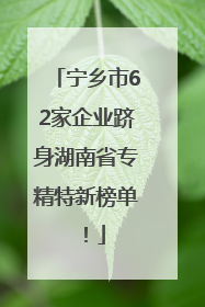 宁乡市62家企业跻身湖南省专精特新榜单！