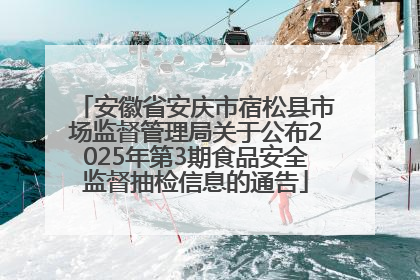 安徽省安庆市宿松县市场监督管理局关于公布2025年第3期食品安全监督抽检信息的通告