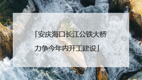 安庆海口长江公铁大桥力争今年内开工建设