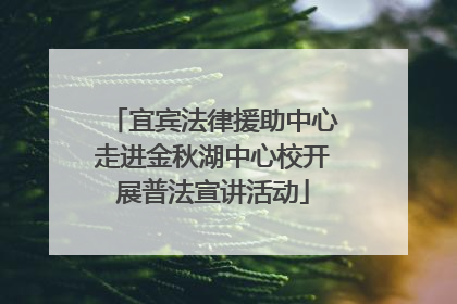 宜宾法律援助中心走进金秋湖中心校开展普法宣讲活动