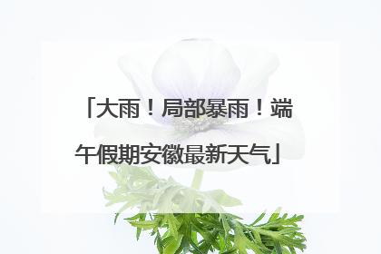 大雨！局部暴雨！端午假期安徽最新天气