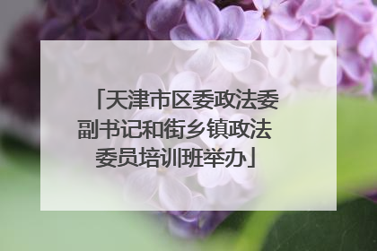 天津市区委政法委副书记和街乡镇政法委员培训班举办