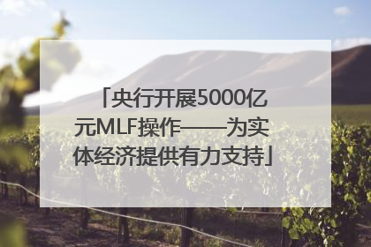 央行开展5000亿元MLF操作——为实体经济提供有力支持