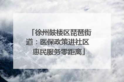 徐州鼓楼区琵琶街道：医保政策进社区 惠民服务零距离