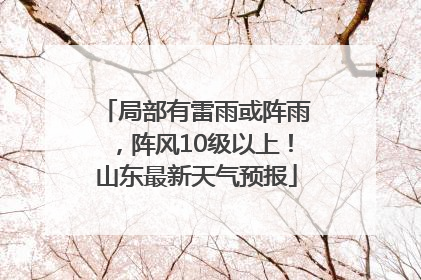 局部有雷雨或阵雨，阵风10级以上！山东最新天气预报