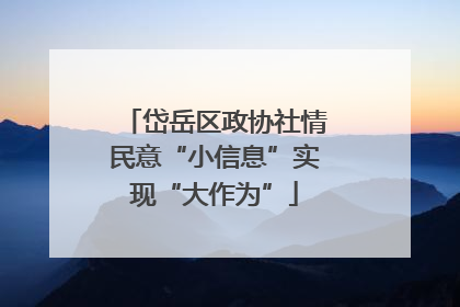 岱岳区政协社情民意“小信息”实现“大作为”