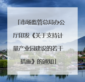 市场监管总局办公厅印发《关于支持计量产业园建设的若干措施》的通知