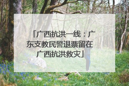 广西抗洪一线：广东支教民警退票留在广西抗洪救灾