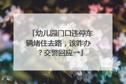 幼儿园门口违停车辆堵住去路，该咋办？交警回应→