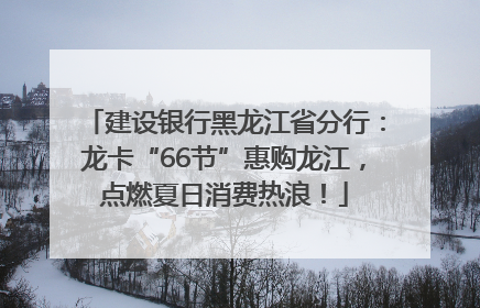 建设银行黑龙江省分行：龙卡“66节”惠购龙江，点燃夏日消费热浪！