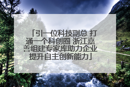 引一位科技副总 打通一个科创圈 浙江嘉善组建专家库助力企业提升自主创新能力