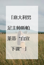 意大利男足主帅斯帕莱蒂“自宣下课”
