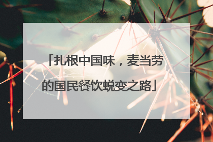 扎根中国味，麦当劳的国民餐饮蜕变之路