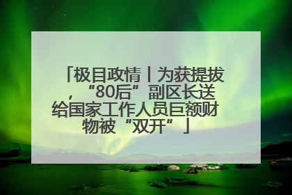 极目政情丨为获提拔，“80后”副区长送给国家工作人员巨额财物被“双开”