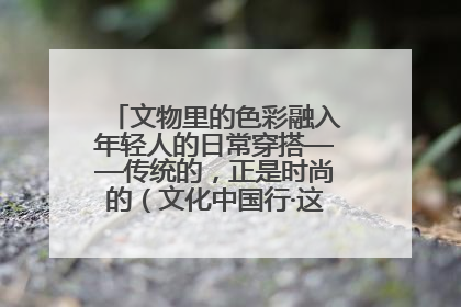 文物里的色彩融入年轻人的日常穿搭——传统的，正是时尚的（文化中国行·这些美 很中国）