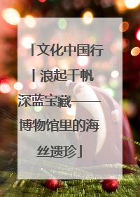 文化中国行丨浪起千帆 深蓝宝藏——博物馆里的海丝遗珍