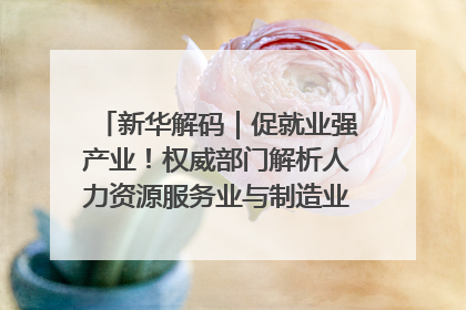 新华解码｜促就业强产业！权威部门解析人力资源服务业与制造业融合发展试点