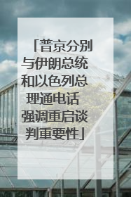 普京分别与伊朗总统和以色列总理通电话 强调重启谈判重要性