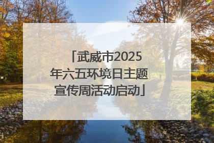 武威市2025年六五环境日主题宣传周活动启动