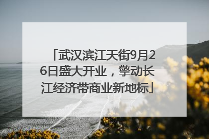 武汉滨江天街9月26日盛大开业，擎动长江经济带商业新地标