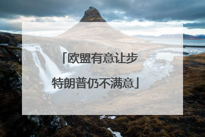 欧盟有意让步 特朗普仍不满意
