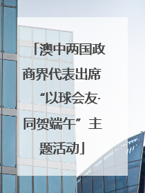 澳中两国政商界代表出席“以球会友·同贺端午”主题活动