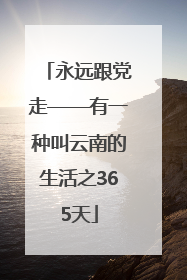 永远跟党走——有一种叫云南的生活之365天
