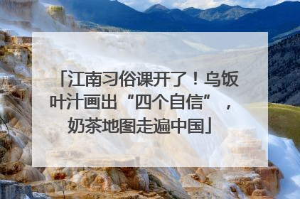 江南习俗课开了！乌饭叶汁画出“四个自信”，奶茶地图走遍中国
