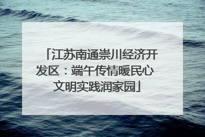 江苏南通崇川经济开发区：端午传情暖民心 文明实践润家园