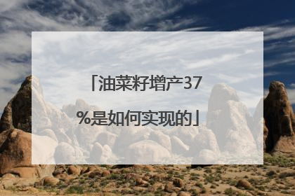 油菜籽增产37%是如何实现的