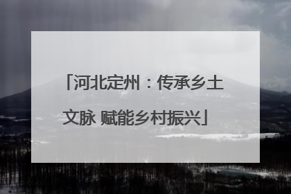 河北定州：传承乡土文脉 赋能乡村振兴