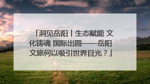 洞见岳阳丨生态赋能 文化铸魂 国际出圈——岳阳文旅何以吸引世界目光？