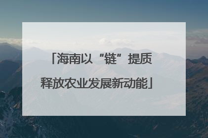 海南以“链”提质 释放农业发展新动能