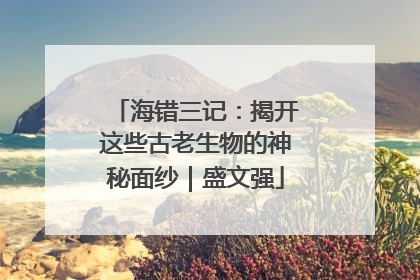 海错三记：揭开这些古老生物的神秘面纱｜盛文强