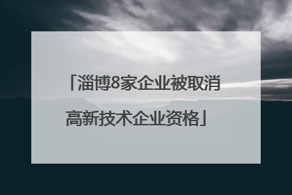 淄博8家企业被取消高新技术企业资格